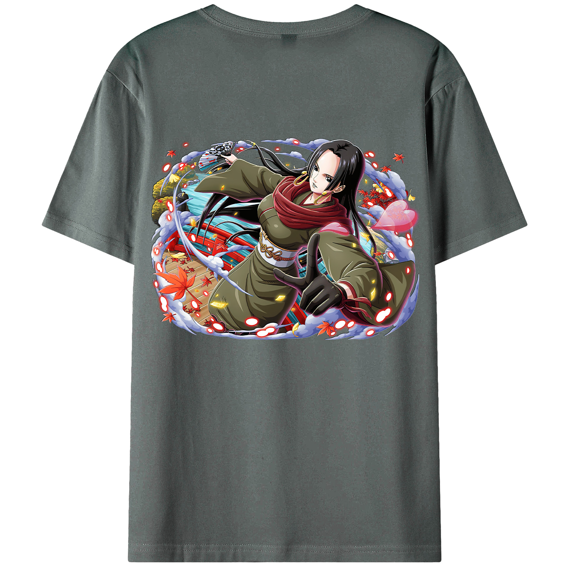 ワンピース ボア・ハンコック ONE PIECE Boa·Hancock 綿100％ メンズ半袖Tシャツ（バックプリント） 通気性